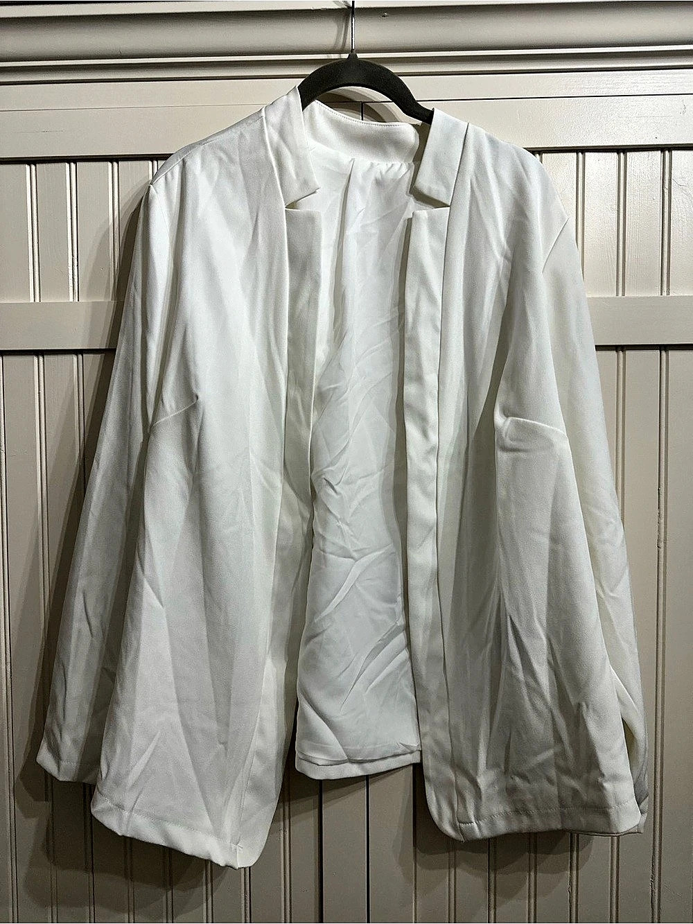 SHEIN Curve Open Front Blazer White 2XL
